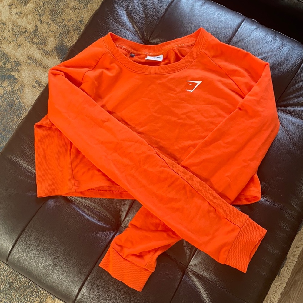 GYMSHARK Cropped Orange Sweater - Medium